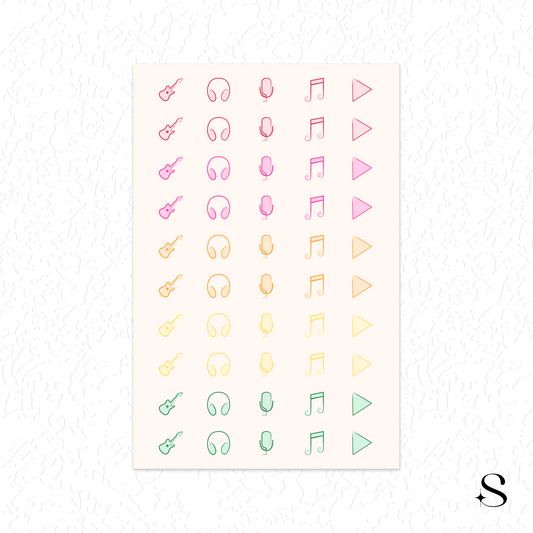 Line Icon Stickers - Music