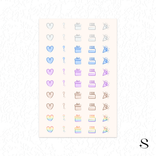 Line Icon Stickers - Celebration