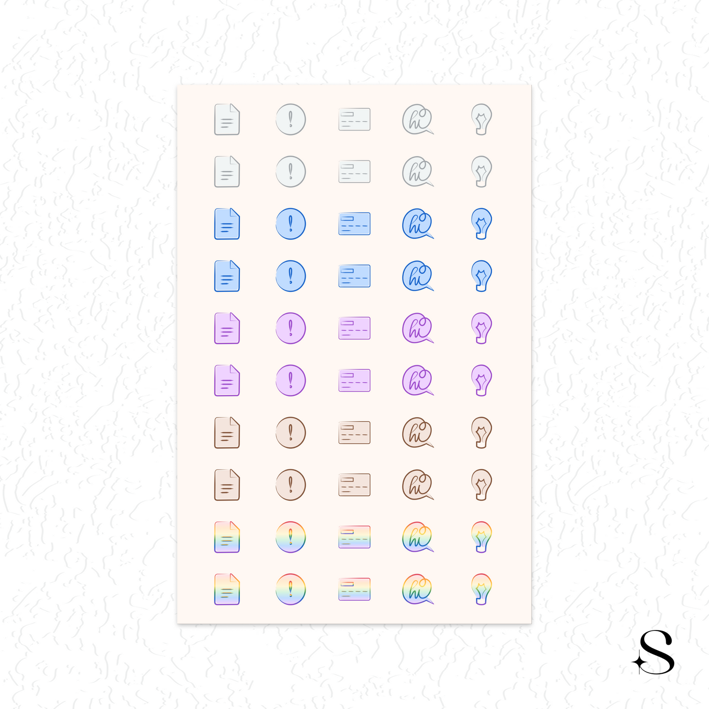 Line Icon Stickers - Plan