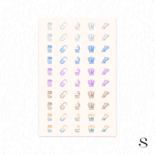 Line Icon Stickers - Food