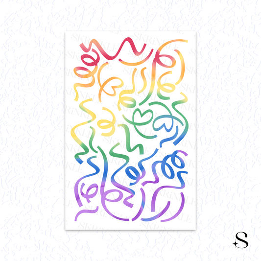 Colorful abstract cute journal stickers on a white background