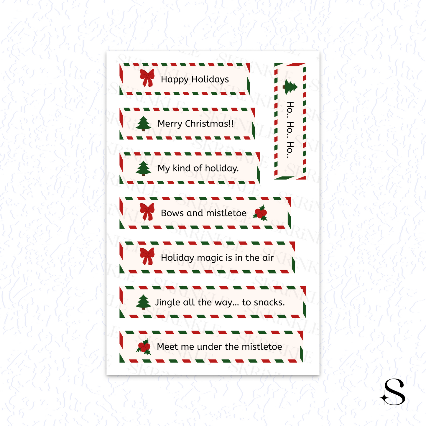 Themed Phrase Stickers - Christmas