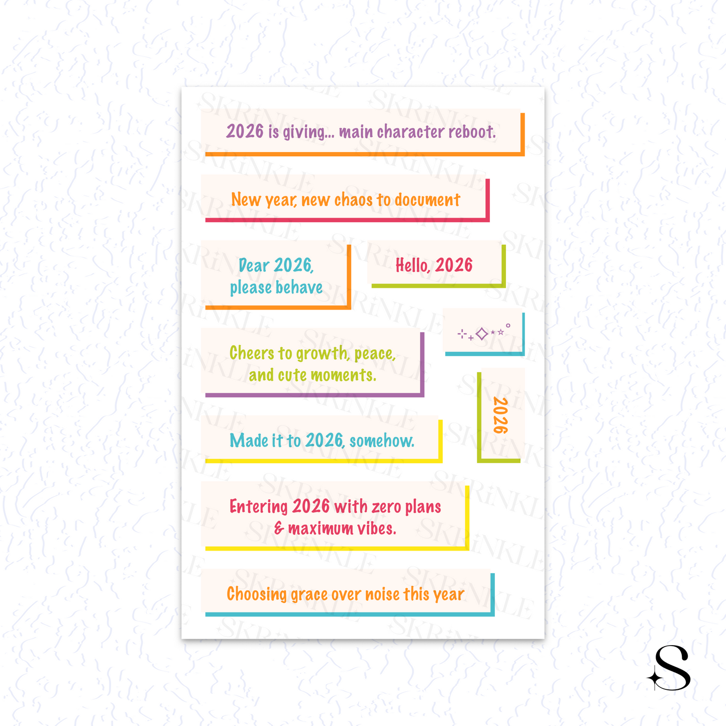 Themed Phrase Stickers - New year 2026