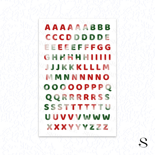 Letters and numbers stickers - Christmas