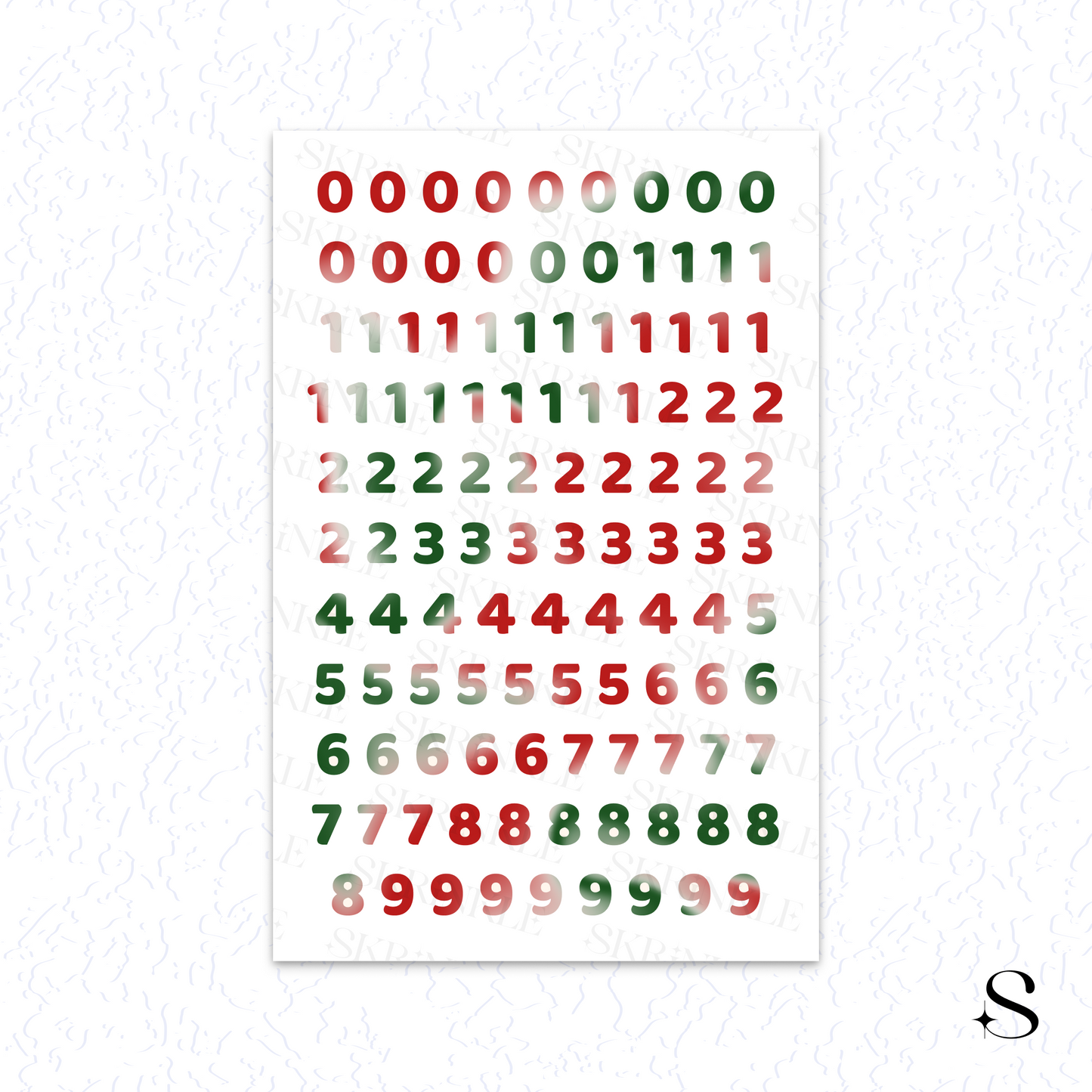 Letters and numbers stickers - Christmas