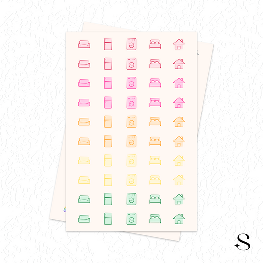 Line Icon Stickers - Home