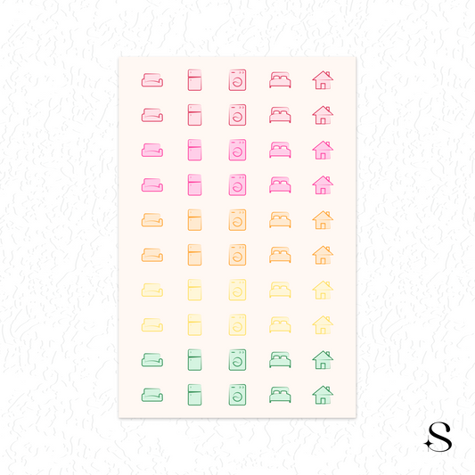 Line Icon Stickers - Home