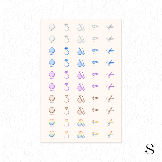 Line Icon Stickers - Makeup Part 2