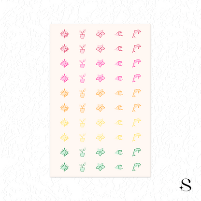 Line Icon Stickers - Nature