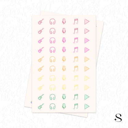 Line Icon Stickers - Music
