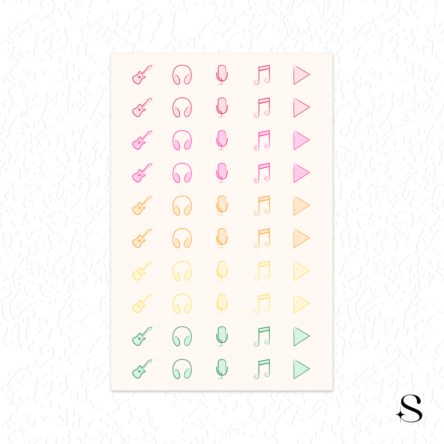 Line Icon Stickers - Music