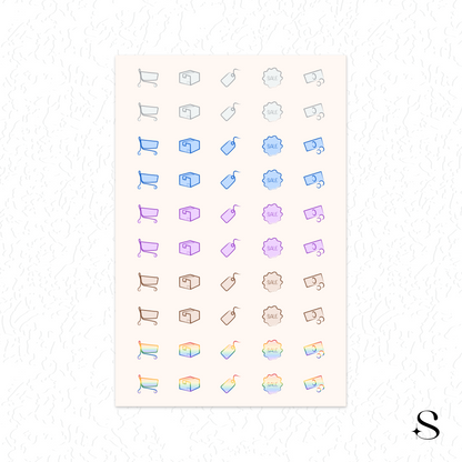 Line Icon Stickers - Shopping