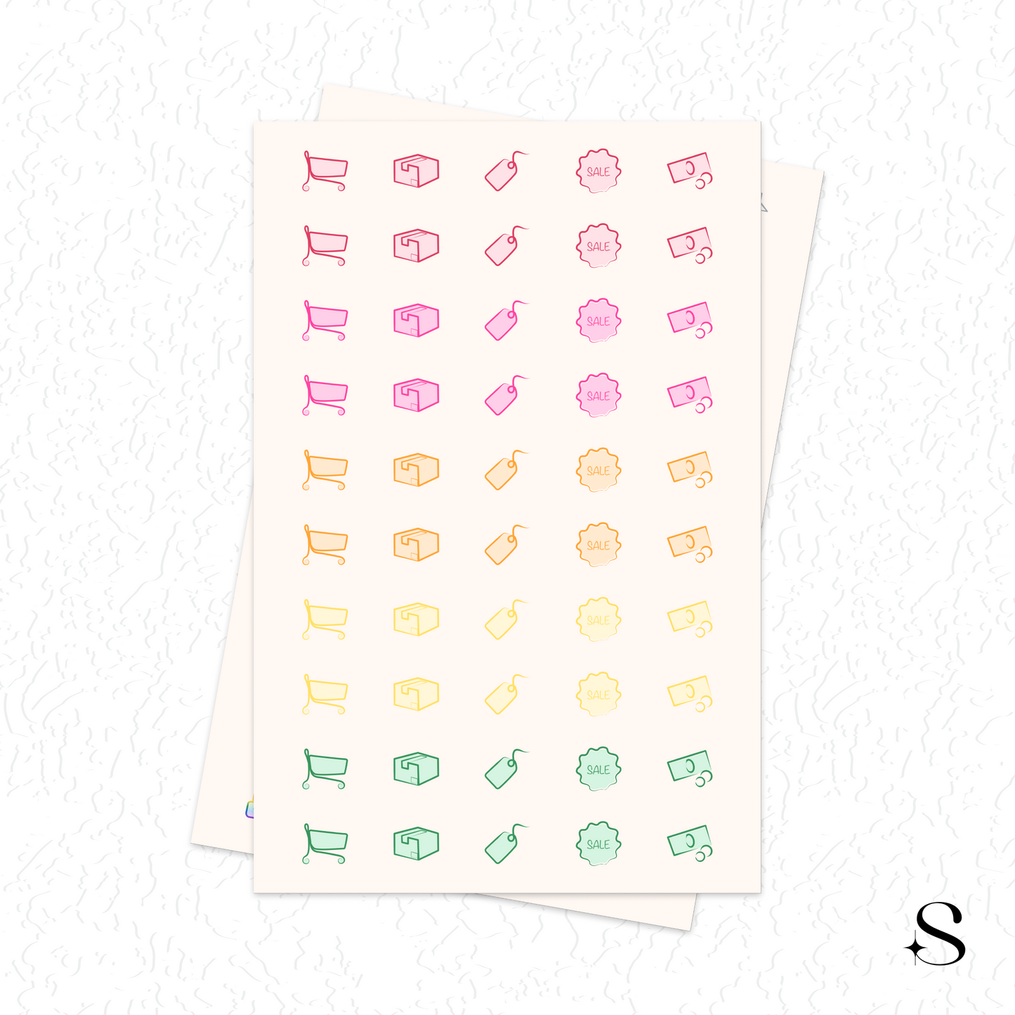 Line Icon Stickers - Shopping