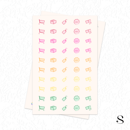 Line Icon Stickers - Shopping