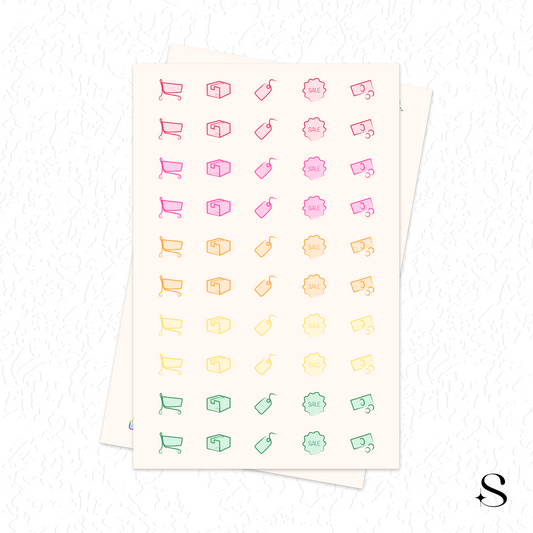 Line Icon Stickers - Shopping