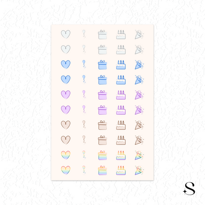 Line Icon Stickers - Celebration