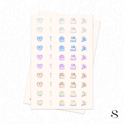 Line Icon Stickers - Celebration