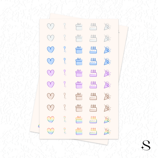 Line Icon Stickers - Celebration