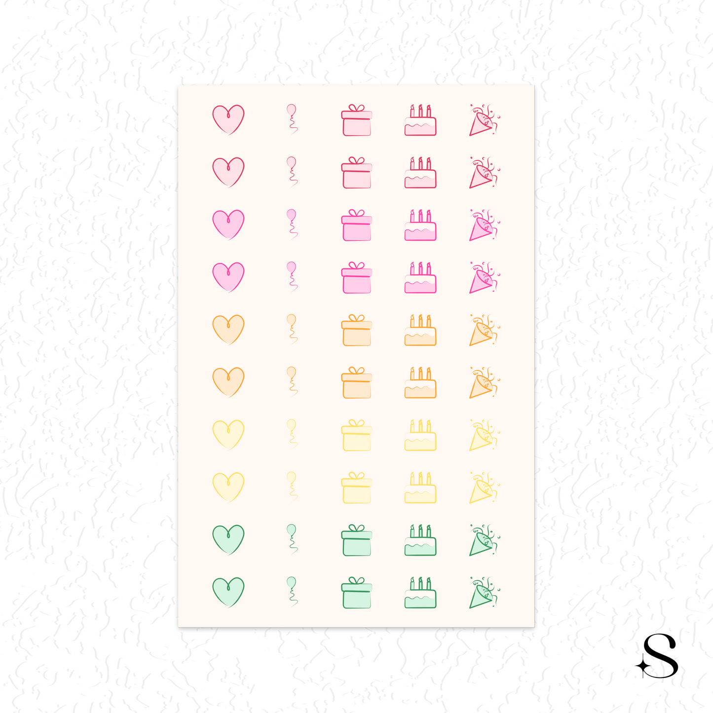 Line Icon Stickers - Celebration