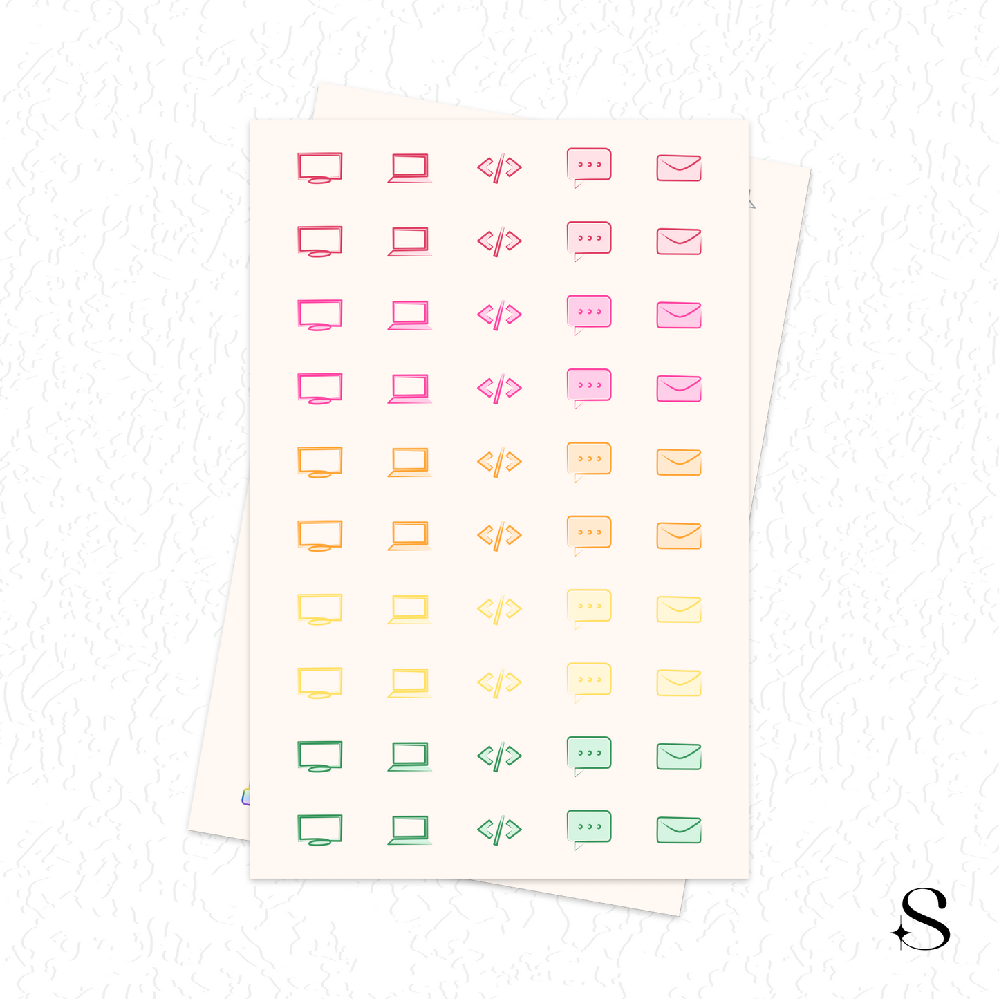 Line Icon Stickers - Work