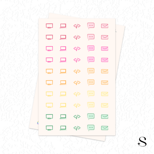 Line Icon Stickers - Work