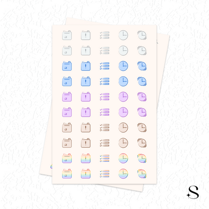 Line Icon Stickers - Schedule