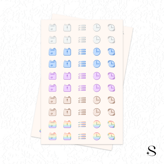 Line Icon Stickers - Schedule