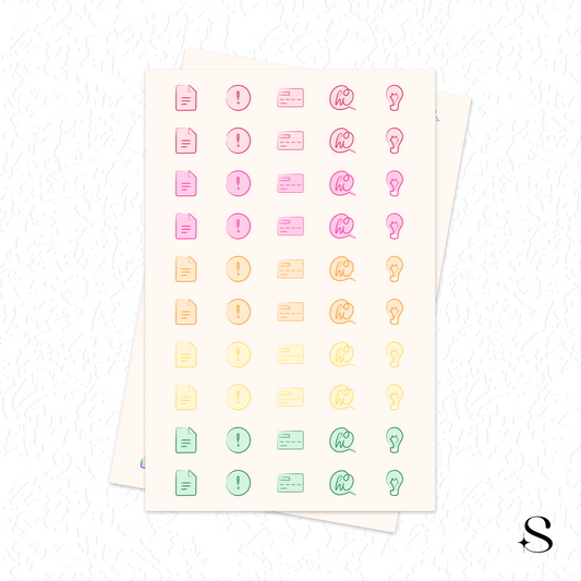 Line Icon Stickers - Plan