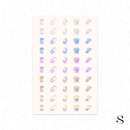 Line Icon Stickers - Food