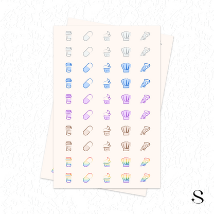 Line Icon Stickers - Food