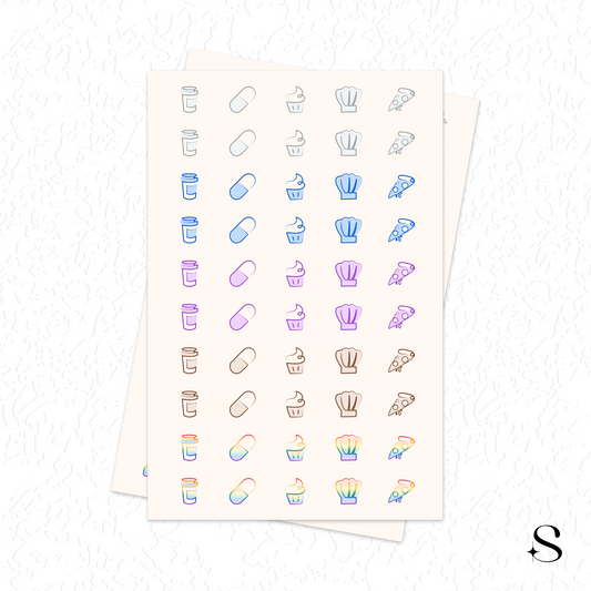 Line Icon Stickers - Food
