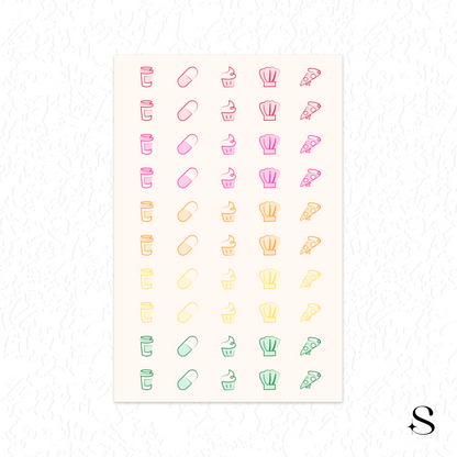 Line Icon Stickers - Food