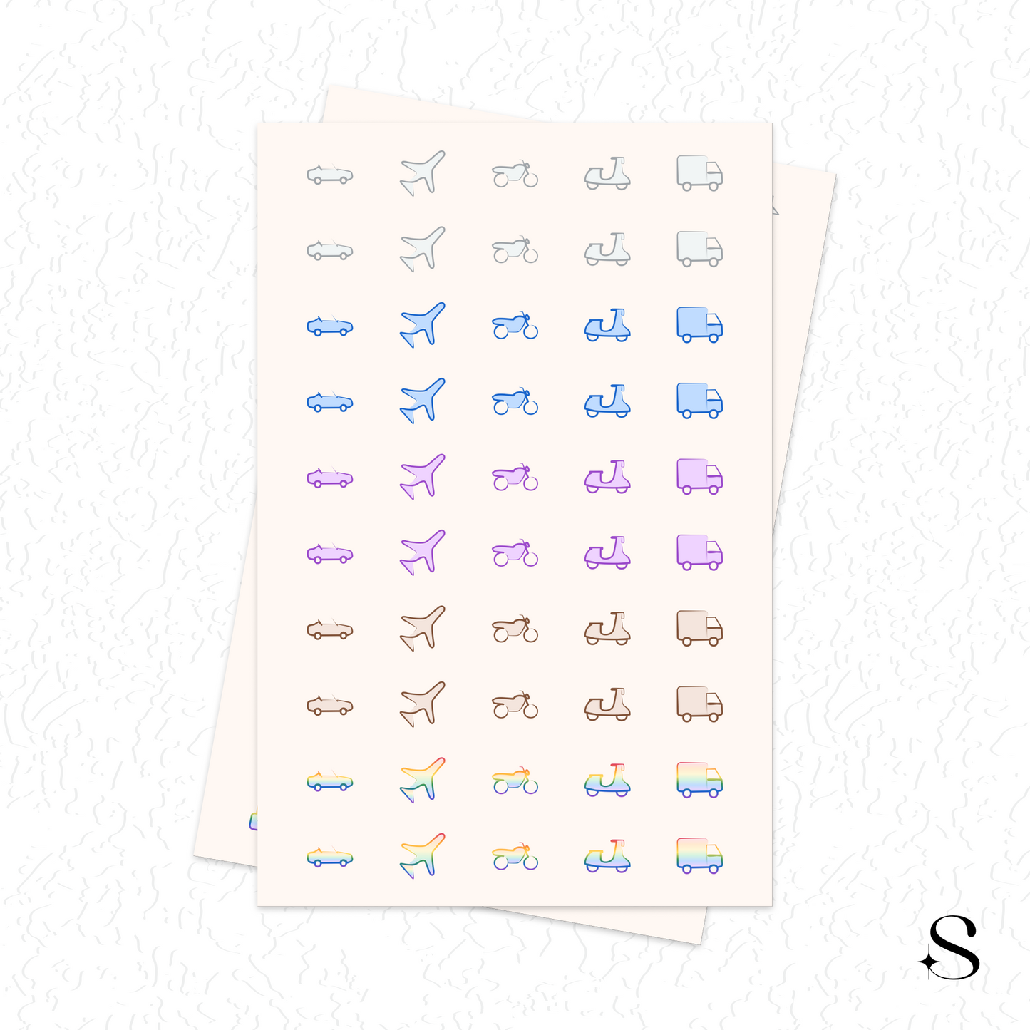 Line Icon Stickers - Transport