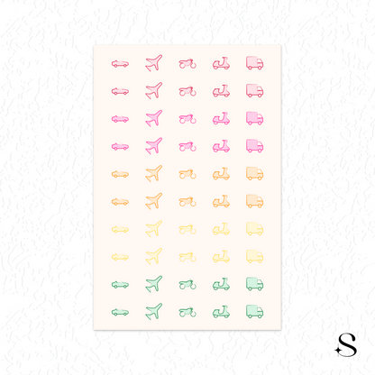 Line Icon Stickers - Transport