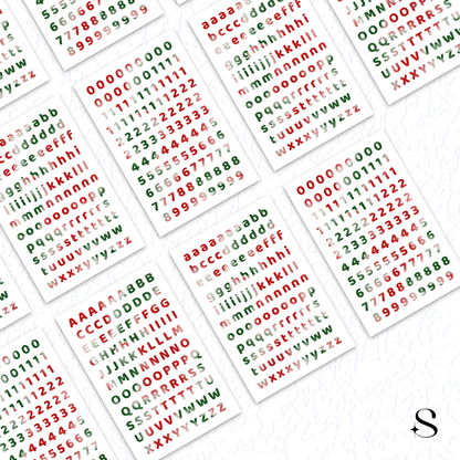 Letters and numbers stickers - Christmas