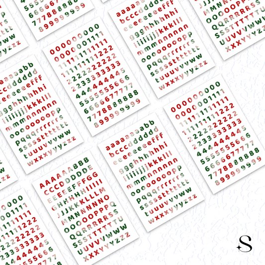 Letters and numbers stickers - Christmas