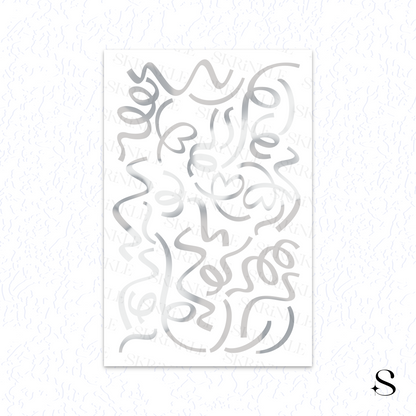 Decorative white cute journal stickers  on a light gray background