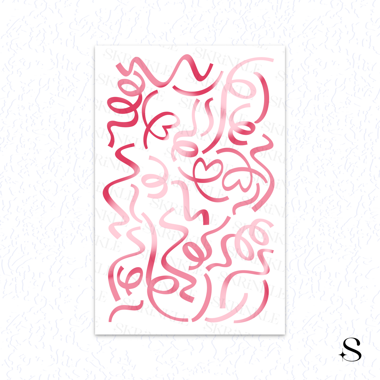 Pink abstract cute journal stickers on a white background