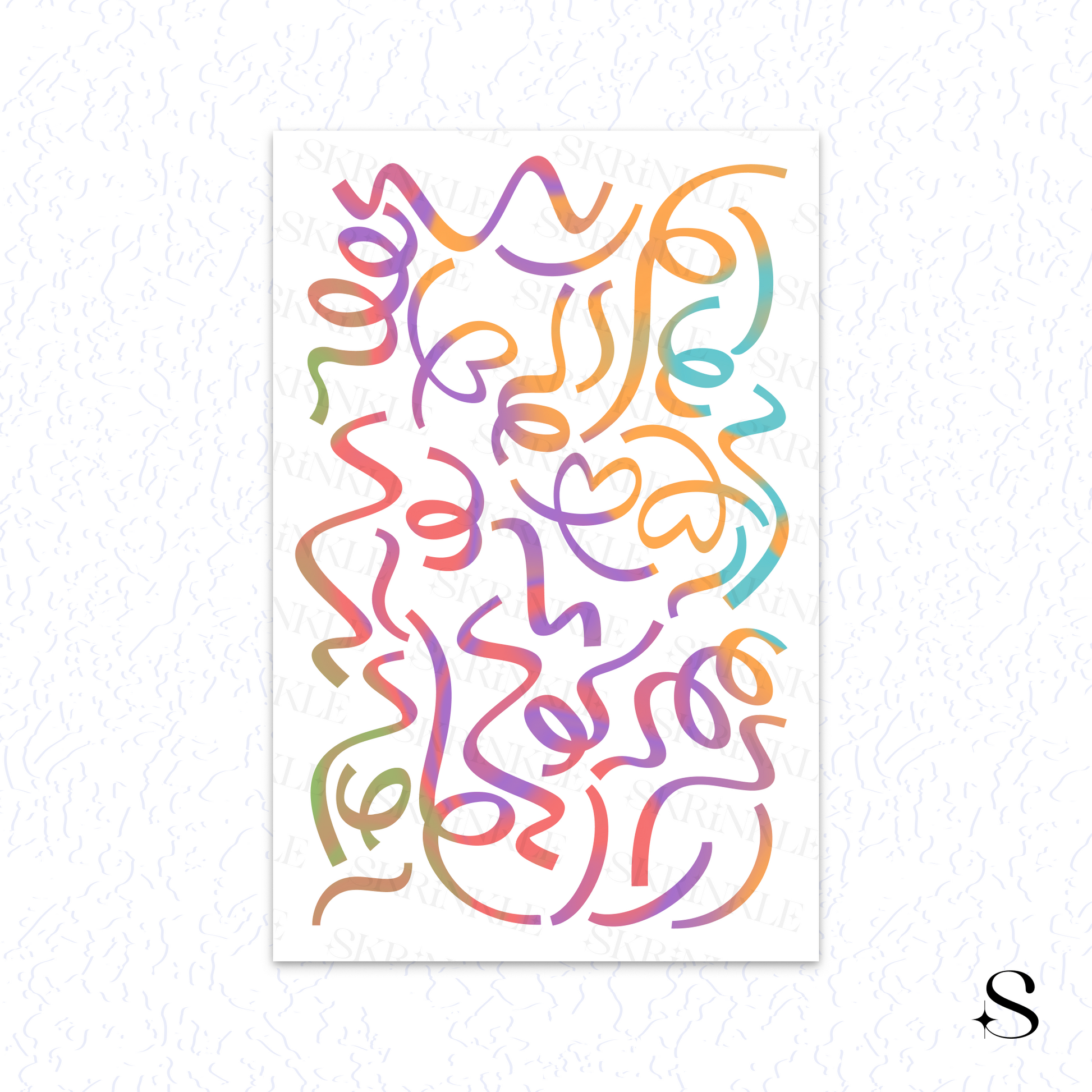 Colorful abstract cute journal stickers on a white background