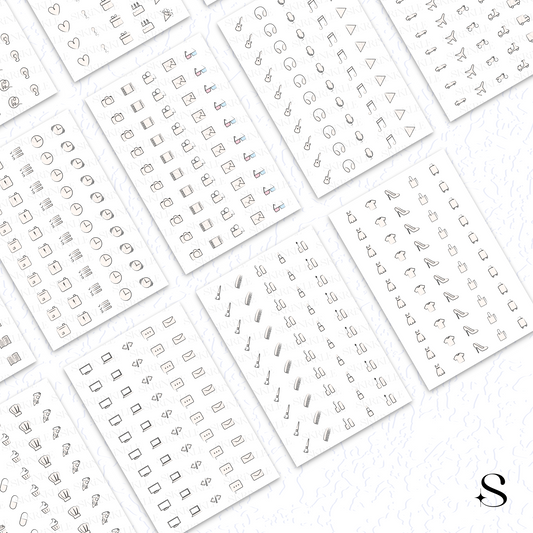  various cute journal stickers on a white background