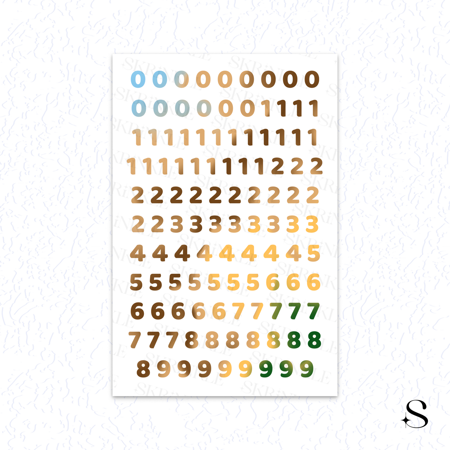 Letters and numbers stickers