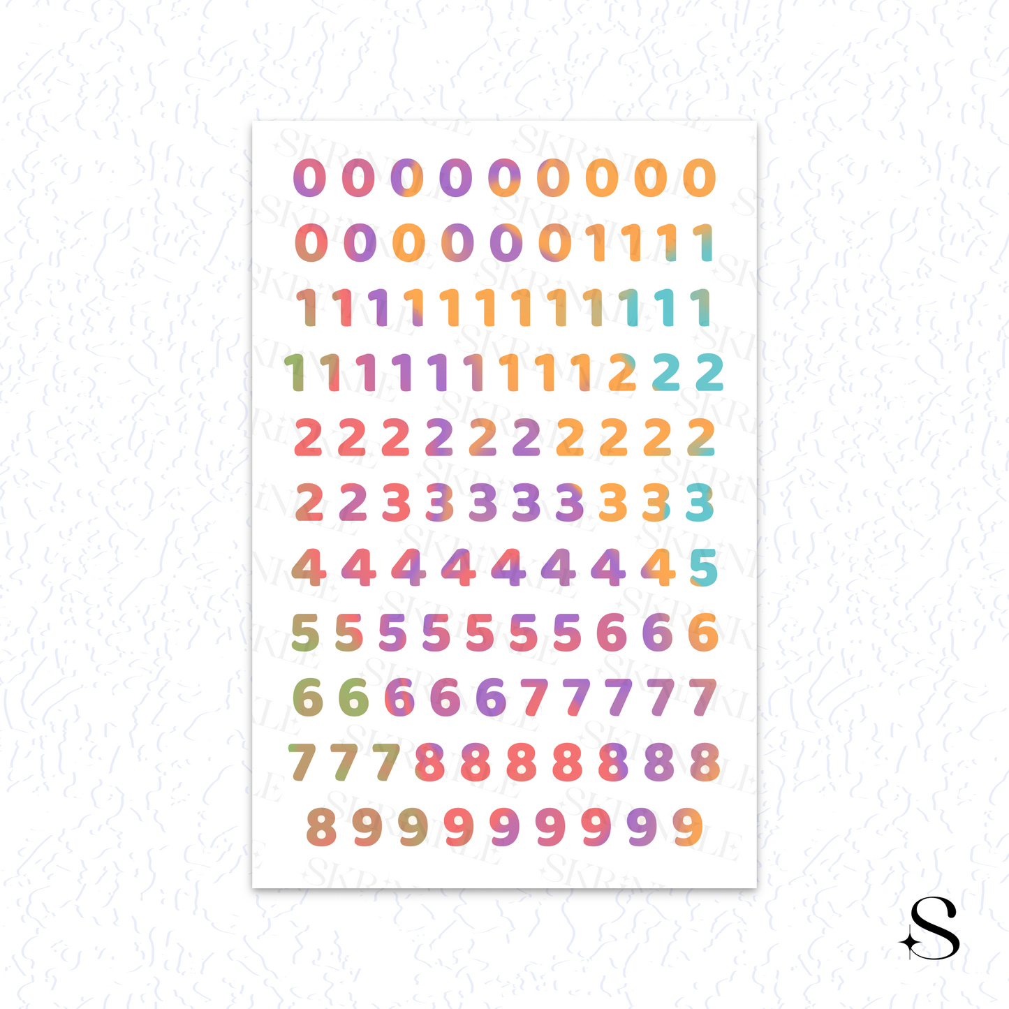Letters and numbers stickers